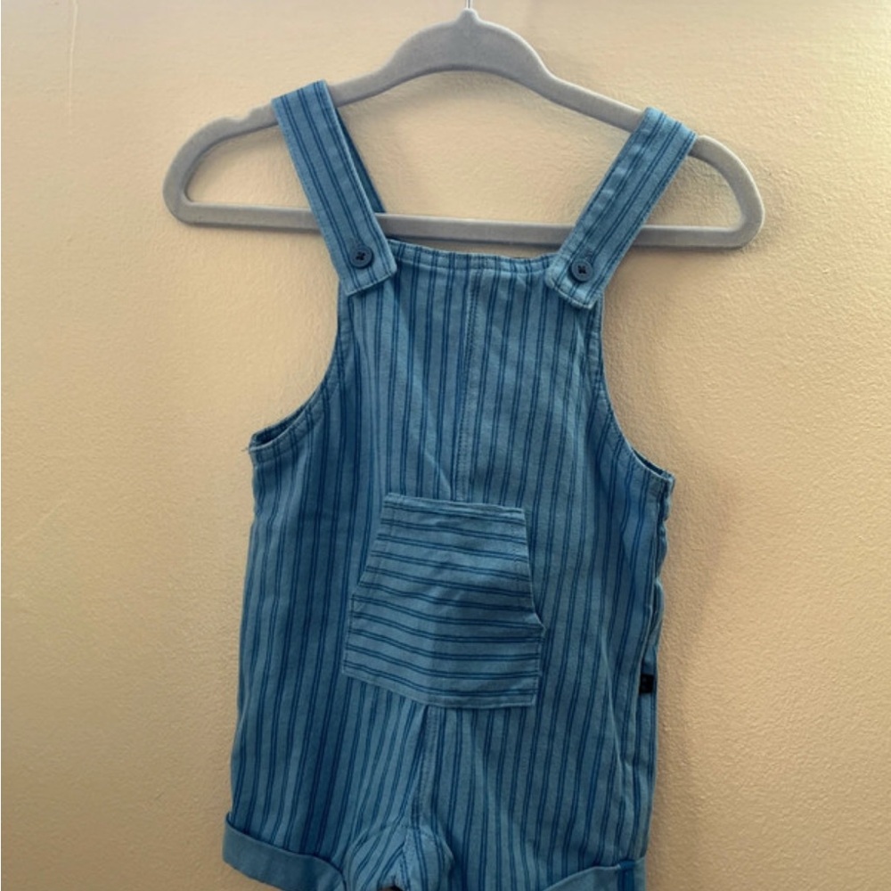 Stylish Blue Striped Kids Overalls